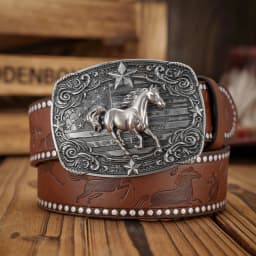 A Western-style PU Belt with Buckles Suitable for Both Men and Women, Casual and Retro, Is Perfect for Daily Outings