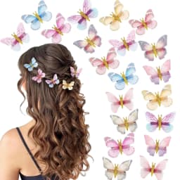 10pcs Princess Super Fairy Gradient Butterfly Hair Clip Headpiece Bohemian Style Braided Curly Hair Cute and Playful Hair Clip