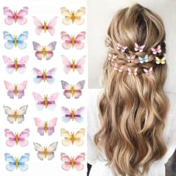 10pcs Princess Super Fairy Gradient Butterfly Hair Clip Headpiece Bohemian Style Braided Curly Hair Cute and Playful Hair Clip