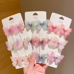 10pcs Princess Super Fairy Gradient Butterfly Hair Clip Headpiece Bohemian Style Braided Curly Hair Cute and Playful Hair Clip