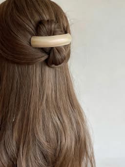 1Pc Fashion Curve French Barrette Clips For Women Pearly Luster Acetate Hair Clips For Half-up, Updo Elegant Hairpin Accessories