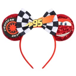 1pc Glitter Mouse Ear Headband with Cartoon Car Pattern Cute Headband Suitable for Theme Park Parties Wear Perfect Gifts