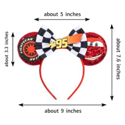 1pc Glitter Mouse Ear Headband with Cartoon Car Pattern Cute Headband Suitable for Theme Park Parties Wear Perfect Gifts