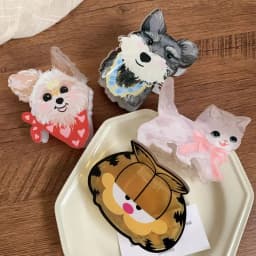 1PC Cute cartoon puppy scratch clip, new model, high-end and sweet temperament clip headband at the back of the head