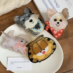 1PC Cute cartoon puppy scratch clip, new model, high-end and sweet temperament clip headband at the back of the head
