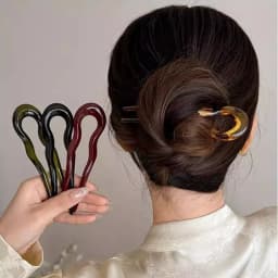 U-Shaped Hair Fork Fashion Tortoiseshell Acetate Acrylic Hairpin Geometric Headwear Hair Sticks Women Girls Hair Accessories
