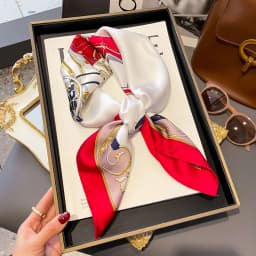 Brand Floral Print Silk Square Scarf Women Soft Satin Kerchief Hairband Neckerchief Head Hijab Lady Headband Foulard Bag Ribbon