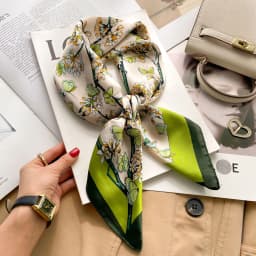 Brand Floral Print Silk Square Scarf Women Soft Satin Kerchief Hairband Neckerchief Head Hijab Lady Headband Foulard Bag Ribbon
