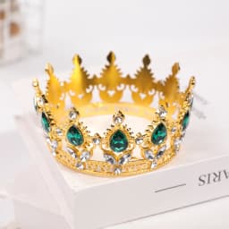 Rose Gold Powder Diamond Round Crown - Luxury Water Droplet Style Children's Birthday Crown - Princess Style Wedding Dress Accessory