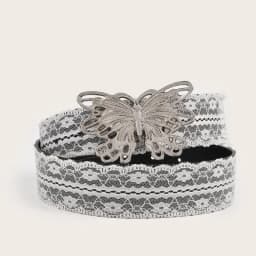 Beautiful White Floral Lace Waist Belt; Adjustable All-match Fashion Accent for Women; Casual Waist Strap Decor Accessory Gift.