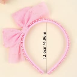 Girls Minimalist Pearl Headband Sweet Large Mesh Bow Handmade Hair Hoop Hair Band For Children Trendy New Daily Hair Accessories