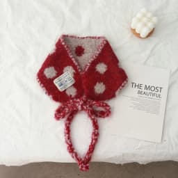 Korean Style Cute Polka-Dot Self-Tie Small Scarf Women's New All-Match Multifunctional Warm Ear Protection Headcloth Earmuffs