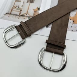 Maillard Styles Suede Leather Wide Belt Luxury Design Casual Pin Buckle Waistband Trendy Versatile Trouser Dress Belts Gifts