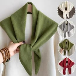 Korean Wool Knitted Knitted Scarf Warm Triangular Scarf Women Headscarf Autumn and Winter Warm Knitting Neckerchief Hair Wrap