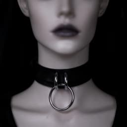 PU Adjustable Punk Gothic Choker Necklace-Black PU Leather With Circular Pendant, Y2K Edgy Style for Daily Wear & Parties