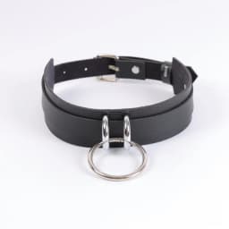 PU Adjustable Punk Gothic Choker Necklace-Black PU Leather With Circular Pendant, Y2K Edgy Style for Daily Wear & Parties