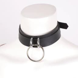 PU Adjustable Punk Gothic Choker Necklace-Black PU Leather With Circular Pendant, Y2K Edgy Style for Daily Wear & Parties