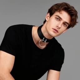 PU Adjustable Punk Gothic Choker Necklace-Black PU Leather With Circular Pendant, Y2K Edgy Style for Daily Wear & Parties