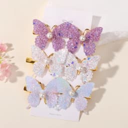 6Pcs Colorful Butterfly Hairpins Girl Hair Clips Barrettes Women Sweet Hair Ornament Rainbow Headwear Fashion Hair Accessories