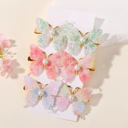 6Pcs Colorful Butterfly Hairpins Girl Hair Clips Barrettes Women Sweet Hair Ornament Rainbow Headwear Fashion Hair Accessories