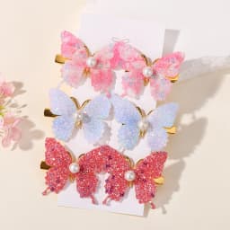 6Pcs Colorful Butterfly Hairpins Girl Hair Clips Barrettes Women Sweet Hair Ornament Rainbow Headwear Fashion Hair Accessories