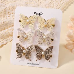 6Pcs Colorful Butterfly Hairpins Girl Hair Clips Barrettes Women Sweet Hair Ornament Rainbow Headwear Fashion Hair Accessories