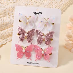6Pcs Colorful Butterfly Hairpins Girl Hair Clips Barrettes Women Sweet Hair Ornament Rainbow Headwear Fashion Hair Accessories