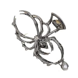 1Pcs Halloween Black Spider Hair Claw Clips with Pearl Charm Design,Metal Gothic Punk Hair Clips Strong Hold Hair Accessories