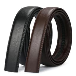 Men's 3.5cm Automatic Buckle Belts No Buckle Belt Body Without Buckle High Quality Male PU Leather Strap Jeans Belt Wide