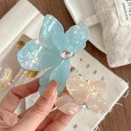 9CM Colorful Butterfly Inlay Rhinestone Hair Claw Acrylic Claw Clips Trendy Hair Clips for Women Girls Hair Accessories 
