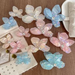 9CM Colorful Butterfly Inlay Rhinestone Hair Claw Acrylic Claw Clips Trendy Hair Clips for Women Girls Hair Accessories 