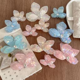 9CM Colorful Butterfly Inlay Rhinestone Hair Claw Acrylic Claw Clips Trendy Hair Clips for Women Girls Hair Accessories 