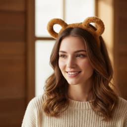 Soft Bear Ears Headbands Plush Mouse Hair Hoop for Washing Face Cartoon Animal Hairbands Halloween Costume Cosplay Headpiece