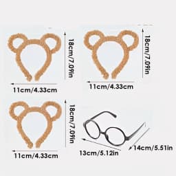 Soft Bear Ears Headbands Plush Mouse Hair Hoop for Washing Face Cartoon Animal Hairbands Halloween Costume Cosplay Headpiece