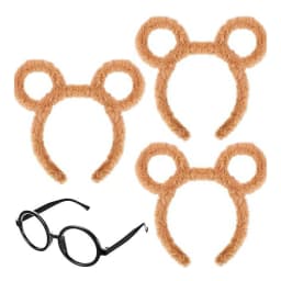 Soft Bear Ears Headbands Plush Mouse Hair Hoop for Washing Face Cartoon Animal Hairbands Halloween Costume Cosplay Headpiece