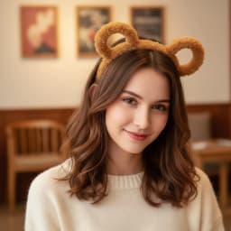 Soft Bear Ears Headbands Plush Mouse Hair Hoop for Washing Face Cartoon Animal Hairbands Halloween Costume Cosplay Headpiece