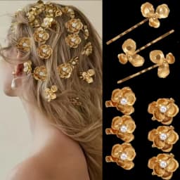 Gold Flower Crystal Hair Clips for Women Hairpins Girls Side Bangs Clips Flower Barrette Hawaiian Wedding Party Bag Hair Tools