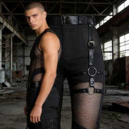 Men's Leather Punk Leg Harness, Harness Leg Garter Caged Thigh Garter Gothic Waist Belt for Rave Party Outfit