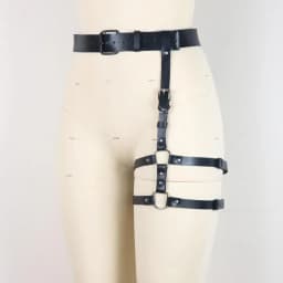Men's Leather Punk Leg Harness, Harness Leg Garter Caged Thigh Garter Gothic Waist Belt for Rave Party Outfit