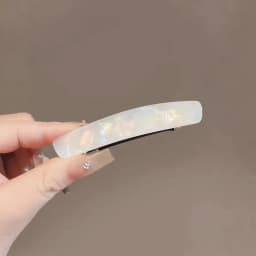 Elegant Gold Label Glossy Hairclip for Women Wide Side Acetic Acid Fashion Hairpin for Girls All-match Stylish Hair Accessory