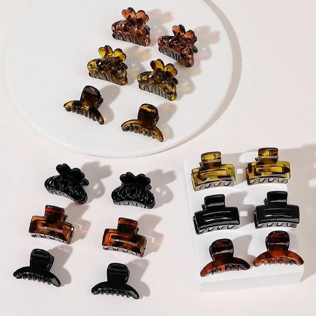 18Pcs Leopard Small Hair Claw Clips for Thin Hair No Slip Mini Hair Jaw Clips Hair Styling Accessories for Women Girls