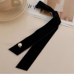 Vintage Velvet Hair Bow For Women Long Ribbon Pearl Hairpin Simple Top Clip Ladies Hairgrips Hair Accessories Korean Style