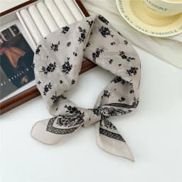 Small Linen-cotton Scarves For Women 58*58cm Lightweight Soft Breathable Neckerchief Boho Print Dot Paisley Bandana Hair Scarf