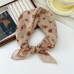 Small Linen-cotton Scarves For Women 58*58cm Lightweight Soft Breathable Neckerchief Boho Print Dot Paisley Bandana Hair Scarf