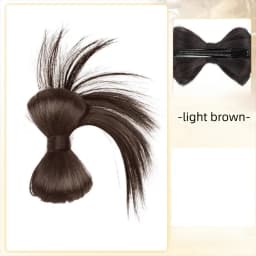 New Synthetic Hair Bun Claw Clip Bowknot Fluffy Bun Head Wig Natural Brown Black Hairpiece Women