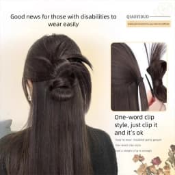 New Synthetic Hair Bun Claw Clip Bowknot Fluffy Bun Head Wig Natural Brown Black Hairpiece Women