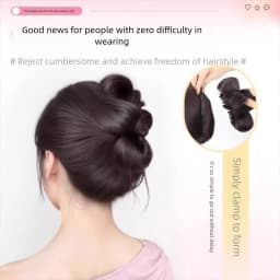 New Synthetic Hair Bun Claw Clip Bowknot Fluffy Bun Head Wig Natural Brown Black Hairpiece Women