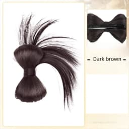 New Synthetic Hair Bun Claw Clip Bowknot Fluffy Bun Head Wig Natural Brown Black Hairpiece Women