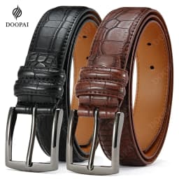 Men Top Quality PU Luxury Leather Waist Strap Black Male Automatic Buckle Jeans Belts for Men