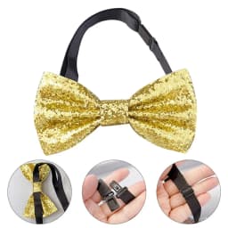 Fashion Shiny Paillette Sequins Bowtie Dance Bowknot Neck Decoration Stage Performance Tie Adjustable Necktie Party